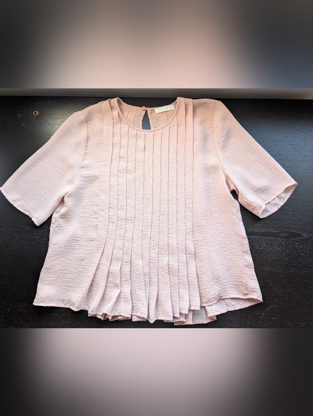 Oak + Fort White Ruffled Blouse in Blush